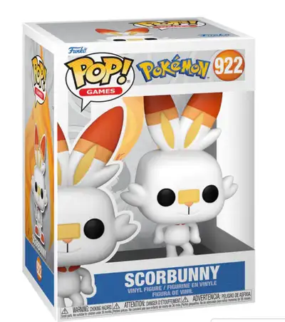 Funko Pop Games Pokemon SCORBUNNY #922  -New!!, View more