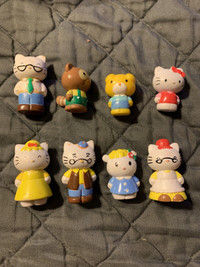 Vintage 1976 HELLO KITTY 1.5” Figures by Sanrio PVC Lot Of 8
