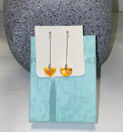 Real Baltic Amber sterling silver earrings Pick up location is possible from 2 places: From North Yo...
