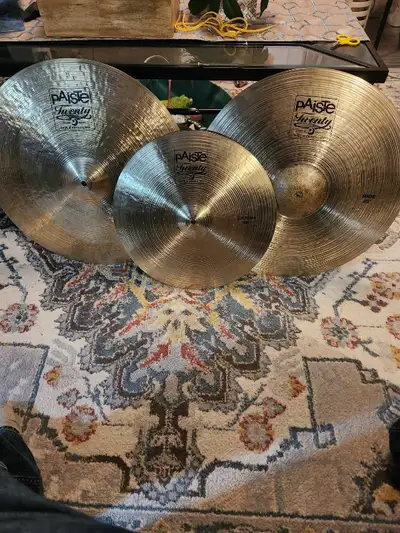 Mint/Vintage Paiste & Zildjian cymbal set for drums, bonus ride!, View more