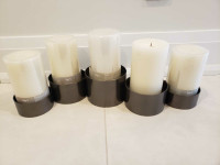 CRATE AND BARREL Links Pewter Centerpiece Pillar Candle Holder