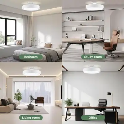 Klmeiday Bladeless Ceiling Fan with LED Light & Remote (A07-Whit, View more