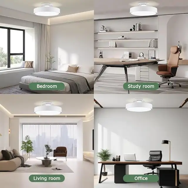 Klmeiday Bladeless Ceiling Fan with LED Light & Remote (A07-Whit in Indoor Lighting & Fans in Mississauga / Peel Region - Image 2