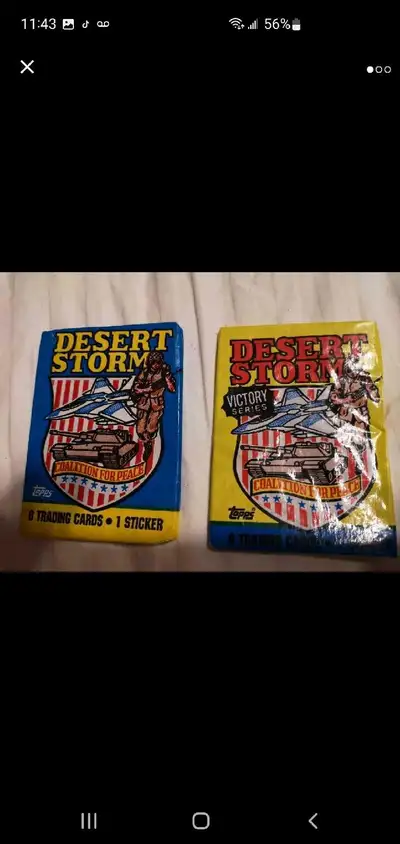 VINTAGE 1991 TOPPS DESERT STORM TRADING CARDS $10 EACH, View more