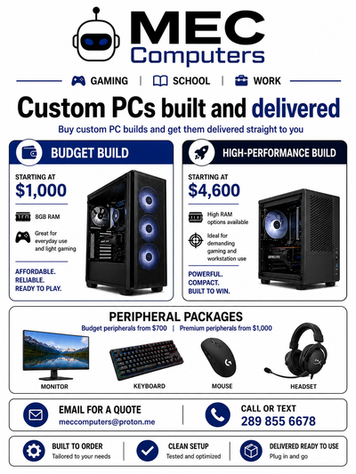 MEC Custom PCs Built to Order - Gaming, School & Work - Hamilton, View more