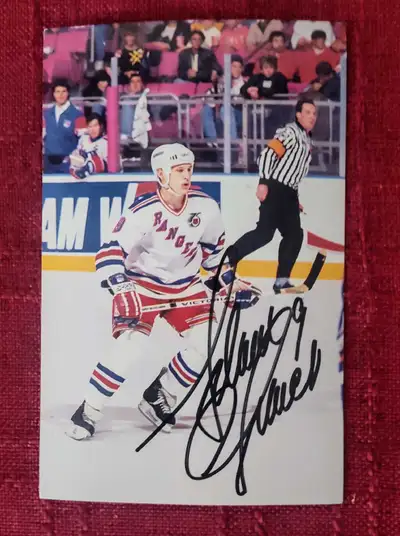Signed Adam Graves New York Rangers postcard 4" x 6", View more