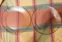 2 pcs MEXICO  FORTECRISA Glass Dinner plates 10"