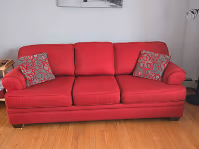Red couch and loveseat in great condition