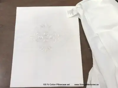 Brand New 100% Cotton Embroidered 2pcs Pillowcases Standard Size, View more