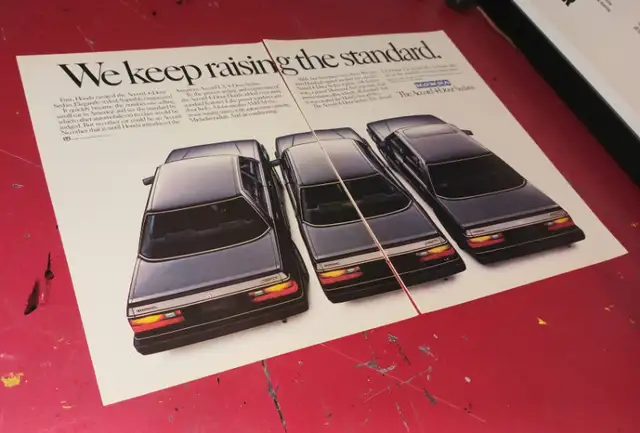 RETRO 1985 HONDA ACCORD SEDAN ORIGINAL 11X16 PRINT AD  ANNONCE in Arts & Collectibles in City of Montréal - Image 3