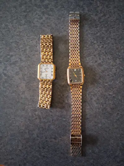 2 older watches.  Need a bracelet, batteries, cleaning, glass, View more