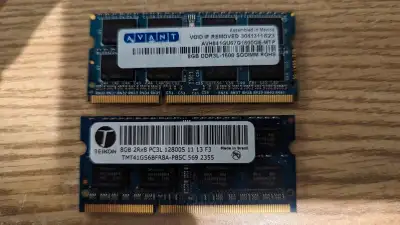 Computer Memory for laptops (micro computers) 8GB memory PC3 sticks/dimms. Selling it for $15 or $10...