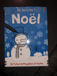 Je dessine Noël 50 fiches recto-verso nettoyables à sec + feutre