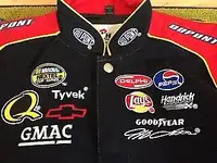 Jeff Gordon Embroidered Jacket with Racing Flames on Sleeves