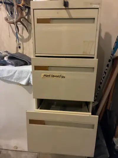 Organize your documents with this sturdy four-drawer metal filing cabinet, which is a practical and...