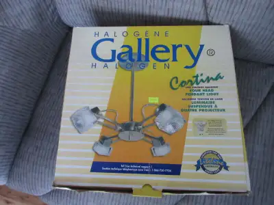 4 halogen pendant lights, new in box.  Pick up only, in Timmins, View more