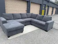 Free delivery  Grey U shape sectional sofa couch ️ 