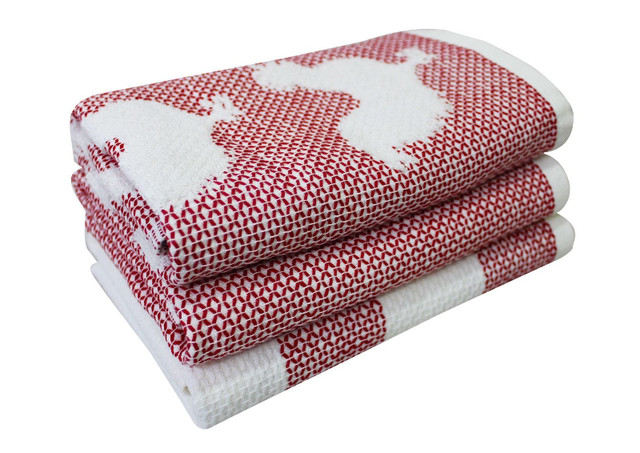NEW Kitchen Towels / Dish Towels Red Rooster Design Set 3 Pack in Kitchen & Dining Wares in Oshawa / Durham Region - Image 2