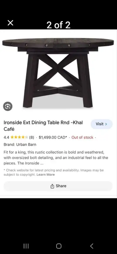 Urban Barn Dining Table, View more