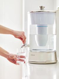 Zero Water 40 Cup Dispenser (Glass) with 4 Filters