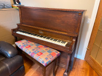 American Piano Concert Grand upright with bench by Heinzman