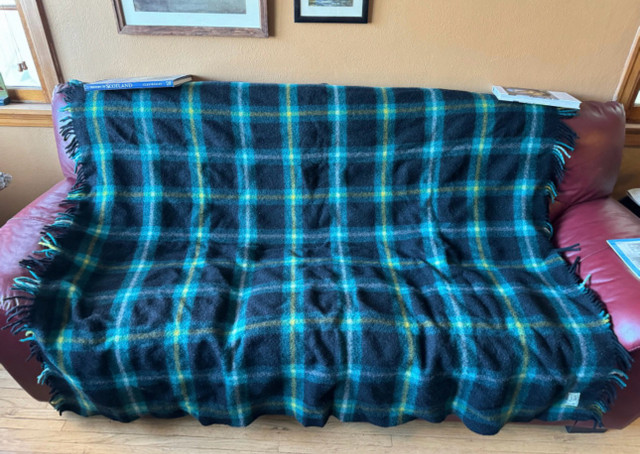 Vintage Wool Tartan Blanket in Bedding in Edmonton