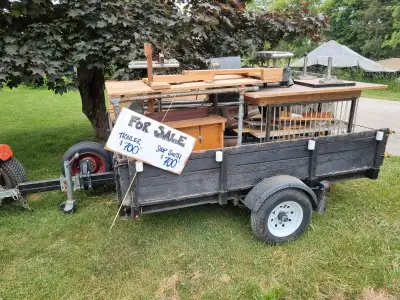 5'6" x 6' single axle trailer new axle and wheels/tires a few years ago ash deck replaced a few year...