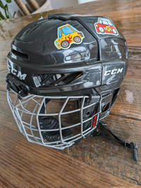 Casque-masque de hockey CCM 3DS, jeune, noir