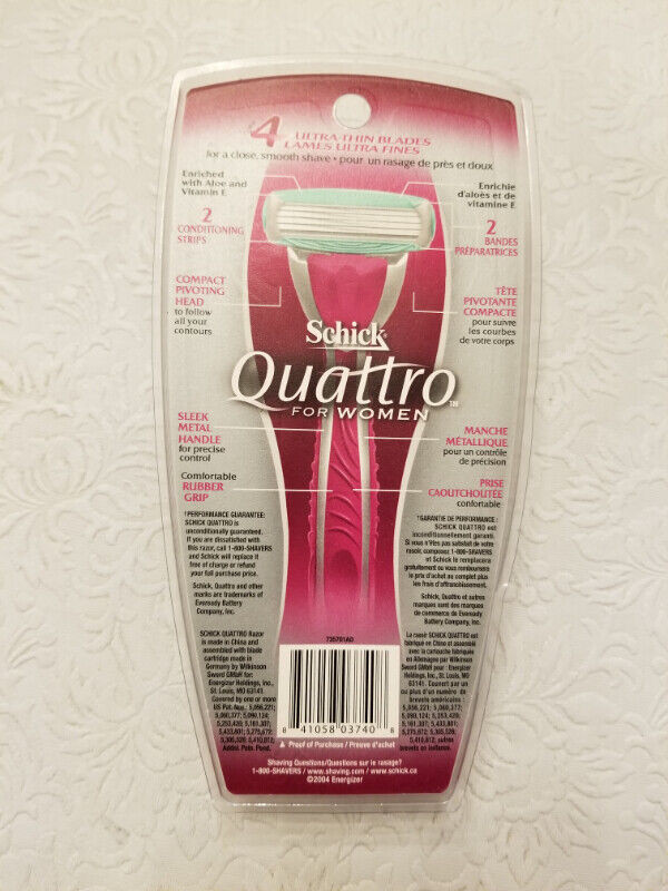 RAZOR- SCHICK QUATTRO for WOMEN in Other in City of Toronto - Image 2