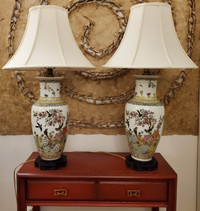 VINTAGE CHINOISERIE TALL TABLE LAMPS