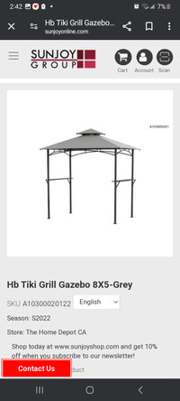 Grill Gazebo 8x5 240$ new
