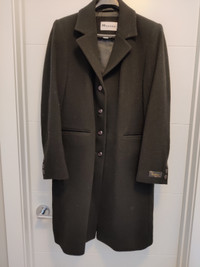 Nygard Women Black Wool Long Dress Winter Coat - Size 14