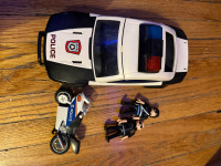 Playmobil Police Car and motorcycle 