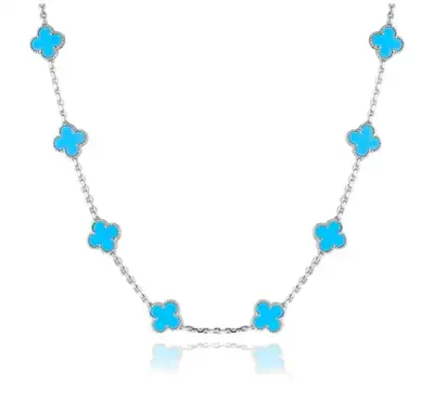 CUSTOM MADE Van Cleef and Arpels 20 Motifs Necklace Turquoise, View more