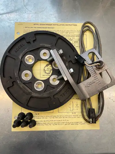 Accel 49007 BBC/SBC crank trigger kit, center hole machined to 2" (BBC crank diameter). $280