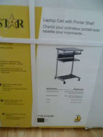Chariot pour ordinateur portatif avec tablette pour imprimante, View more