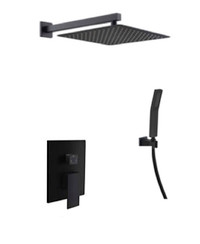 Matte Balck Square 2-Function Shower Set -WHOLESALE PRICES!