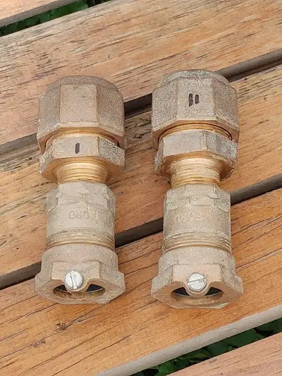 Brass - Pack Joint Coupling,  for 1" (main) Plastic Water Line, View more