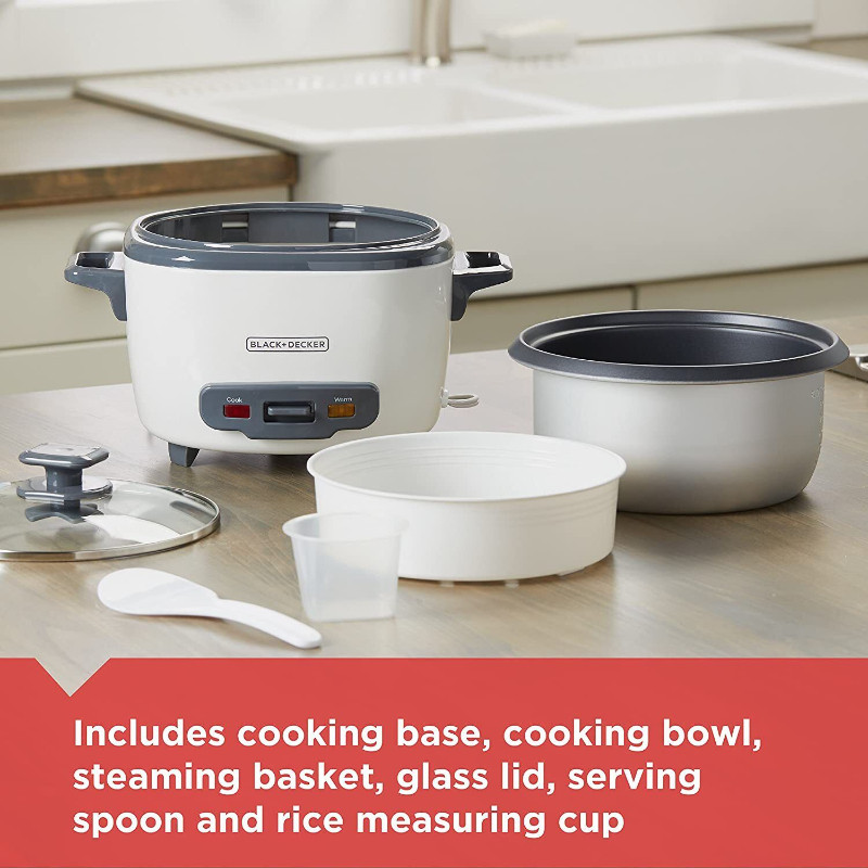 New Black & Decker 16Cup MultiUse Rice Cooker with Keep Warm C