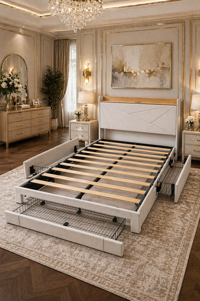 Brand New Queen Size Smart Storage Bed Frame with USB, Type-C, View more