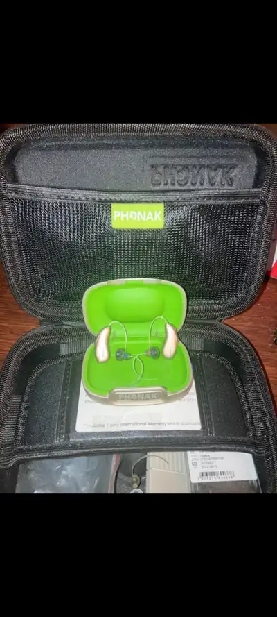 2 years old hearing aids. Rechargable and Bluetooth compatible. Complete kit. Purchase cost $5000+....