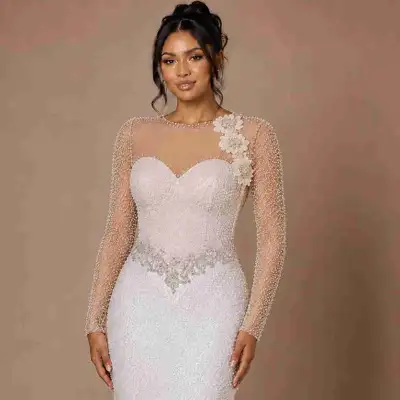 Ivory Pearl Couture Gown, View more