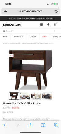 Looking for an Urban Barn side table. Bowen