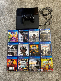 PS4 with controller and 12 games 
