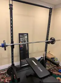 Complete Home Gym (Rack, Bar, Weights, Bench)