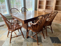 CIRCA 1890’s Hand Made Oak Table & 6 Chairs