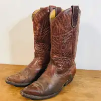 Vintage distressed cowboy leather boots