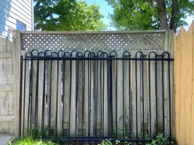 Price is for both, will sell separately. 2 brand new pieces of iron fencing bought a couple of years...