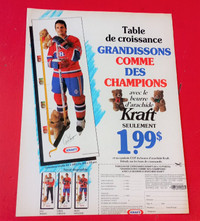 ANNONCE RETRO KRAFT 1989 POSTERS CANADIENS HOCKEY MONTREAL AD