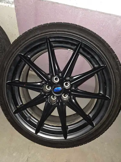 OEM GR86 18" wheels, with Subaru centre caps. 5x100 bolt pattern, 56.1mm centre bore. Currently wrap...